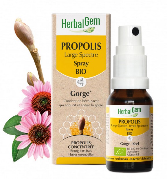 Herbalgem Propolis Large Spectre Spray Gorge Bio 15ml